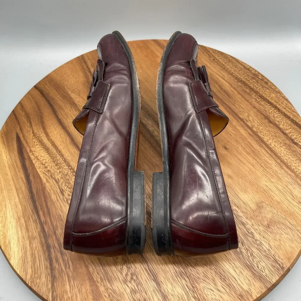 Mezlan Loafers Mens 10 W Burgundy Leather Tassels Slip On Spain Dress Shoes